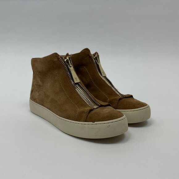 Frye Women's Lena Zip Up Suede High Top Sneakers - TAN - Women's 7.5 - Picture 2 of 14